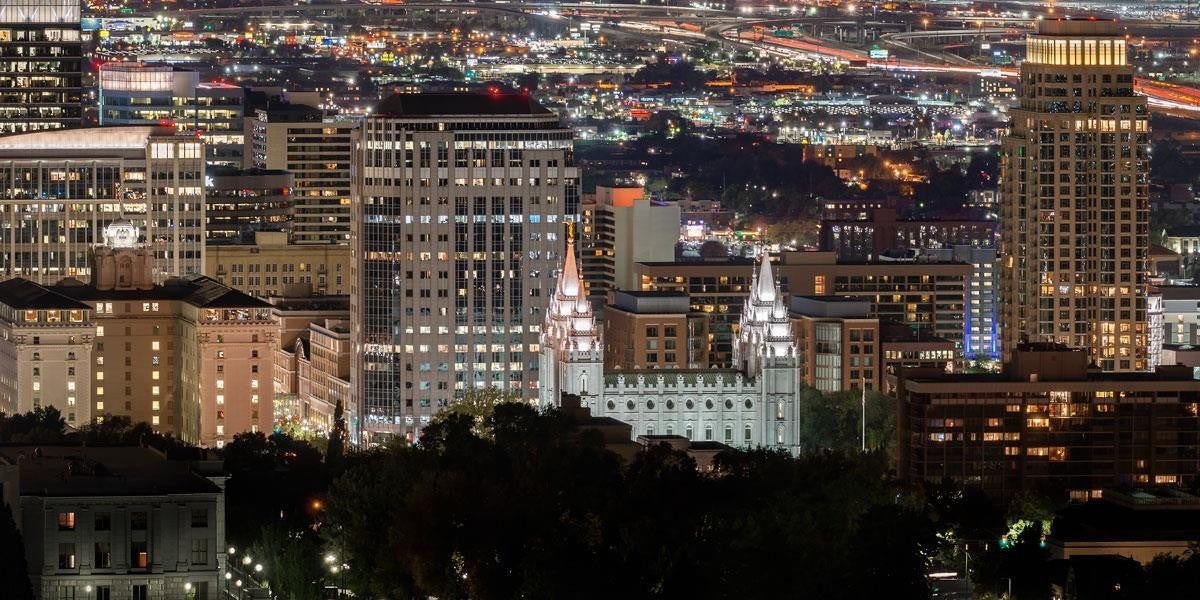 Salt Lake Temple City View Gallery Wrap