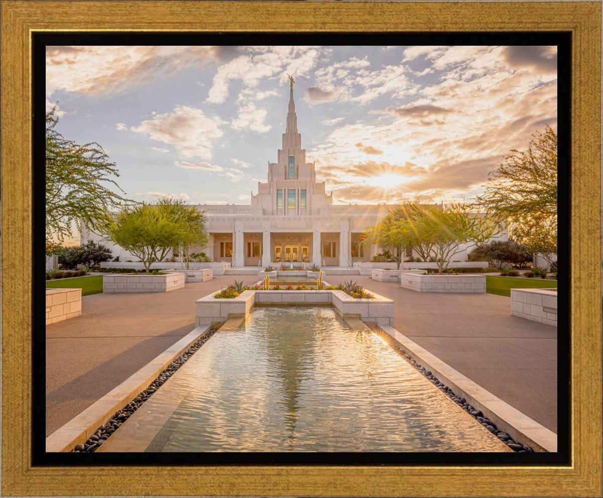 Phoenix Temple Golden Reflections Gallery Wrap