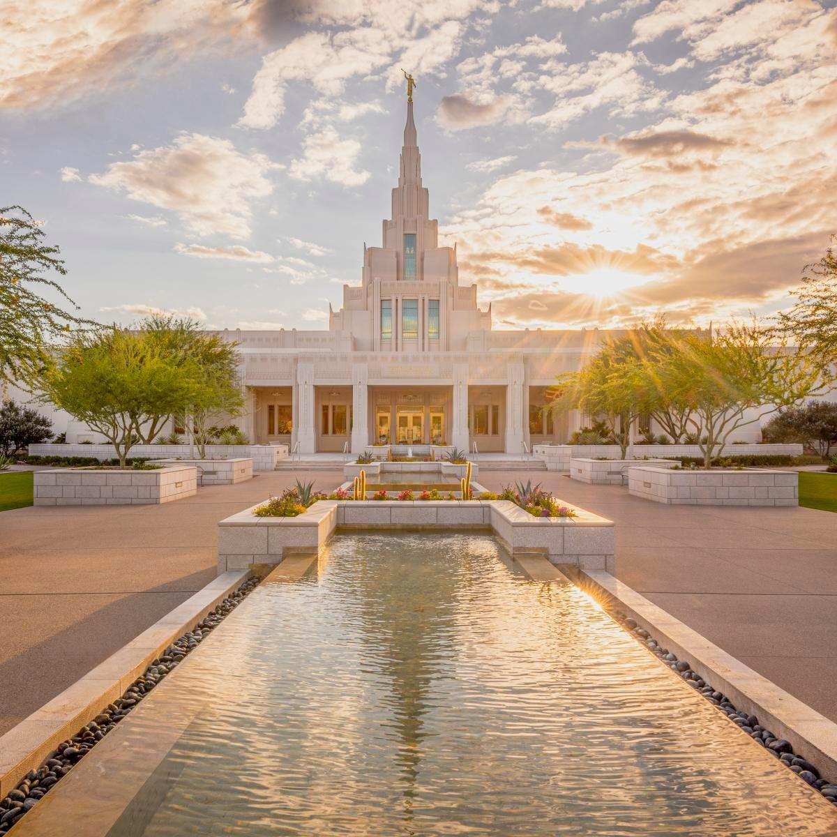 Phoenix Temple Golden Reflections Gallery Wrap