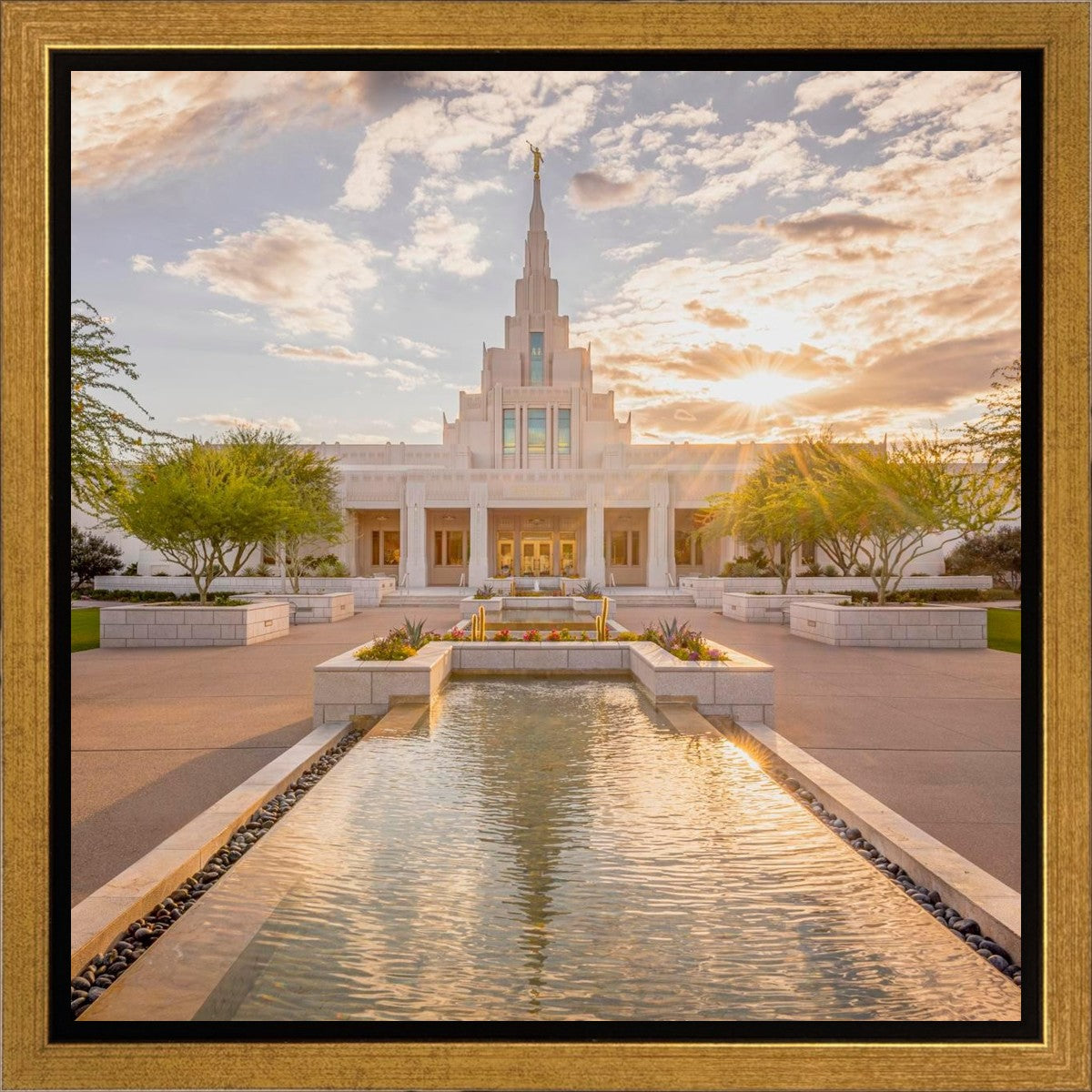 Phoenix Temple Golden Reflections Gallery Wrap