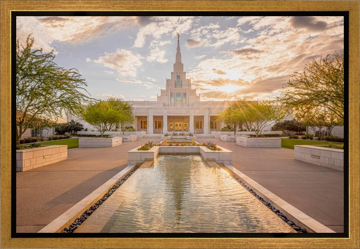 Phoenix Temple Golden Reflections Gallery Wrap