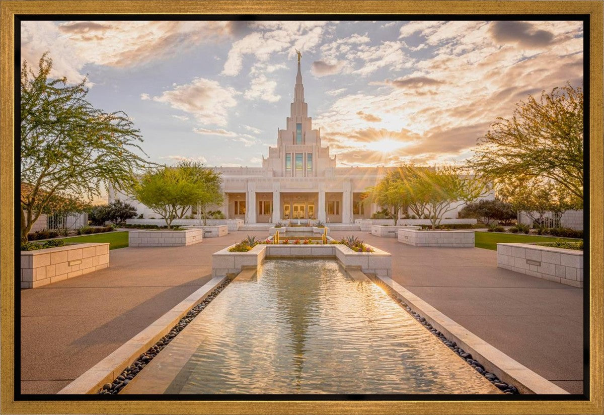 Phoenix Temple Golden Reflections Gallery Wrap