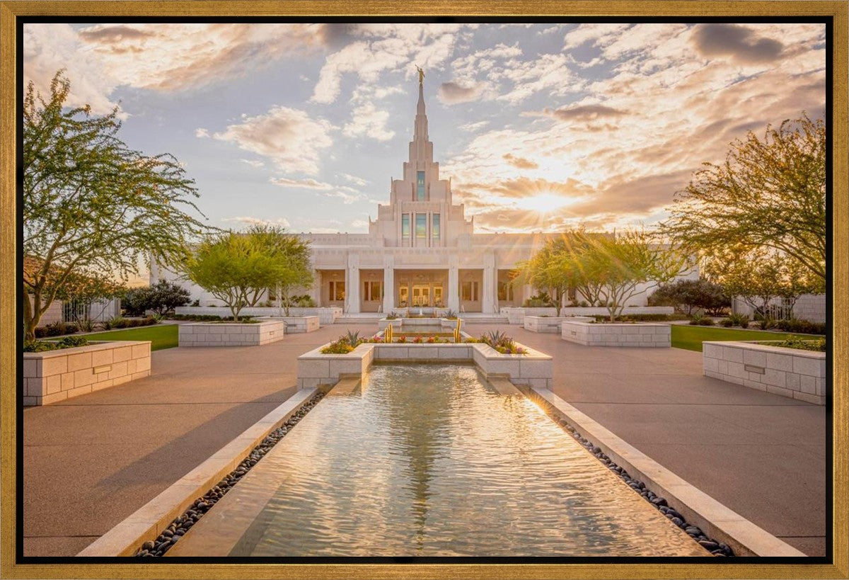 Phoenix Temple Golden Reflections Gallery Wrap