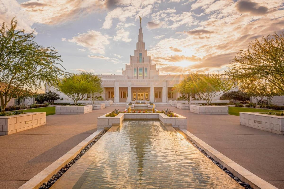 Phoenix Temple Golden Reflections Gallery Wrap