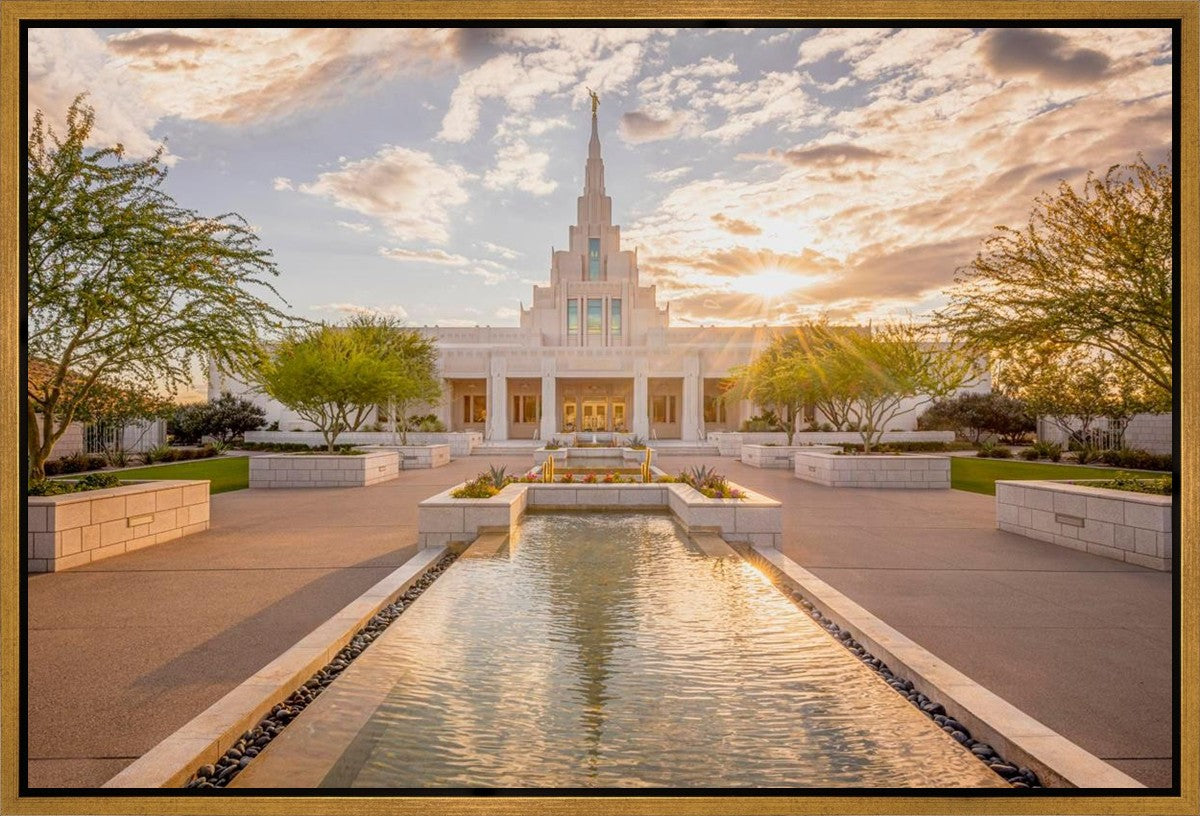 Phoenix Temple Golden Reflections Gallery Wrap