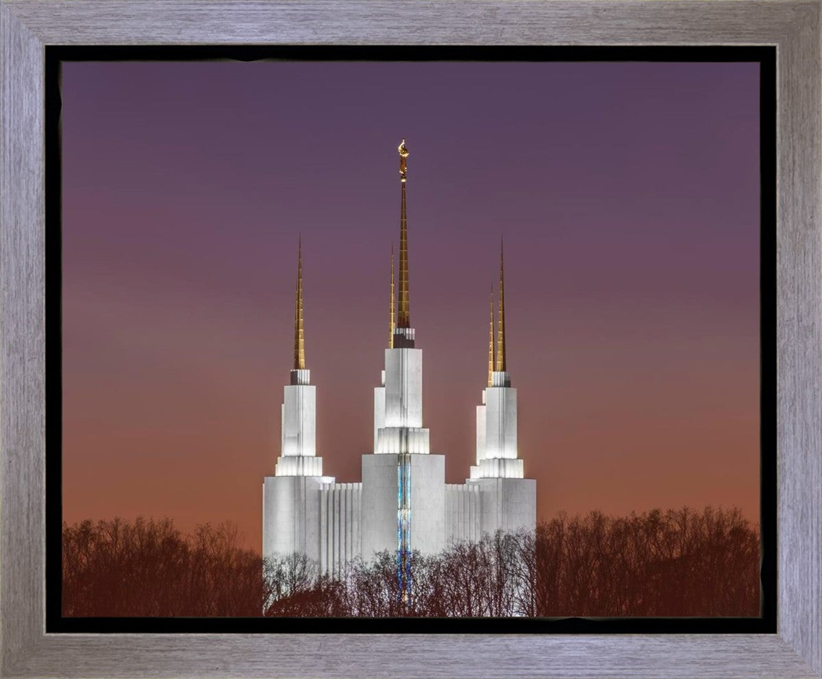 Washington DC Temple Evening Glow Gallery Wrap