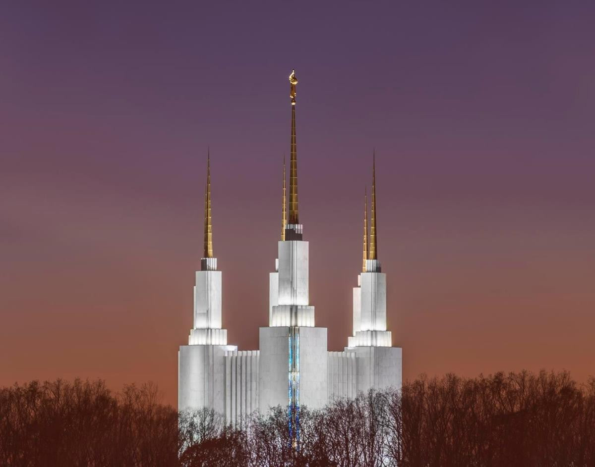 Washington DC Temple Evening Glow Gallery Wrap