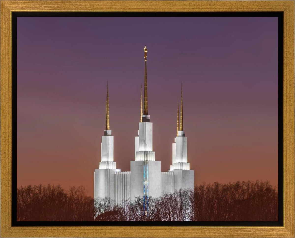 Washington DC Temple Evening Glow Gallery Wrap