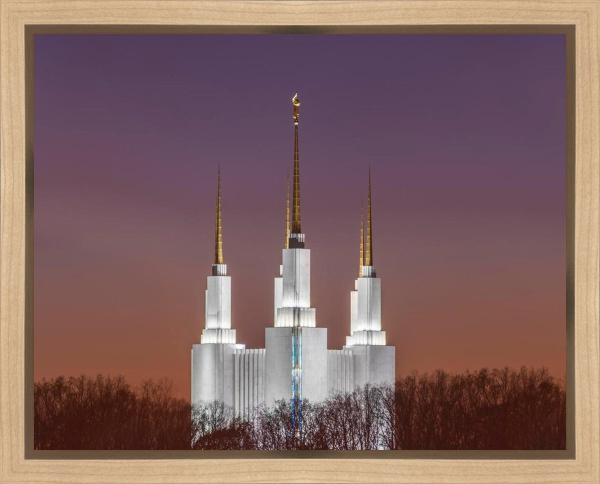 Washington DC Temple Evening Glow Gallery Wrap
