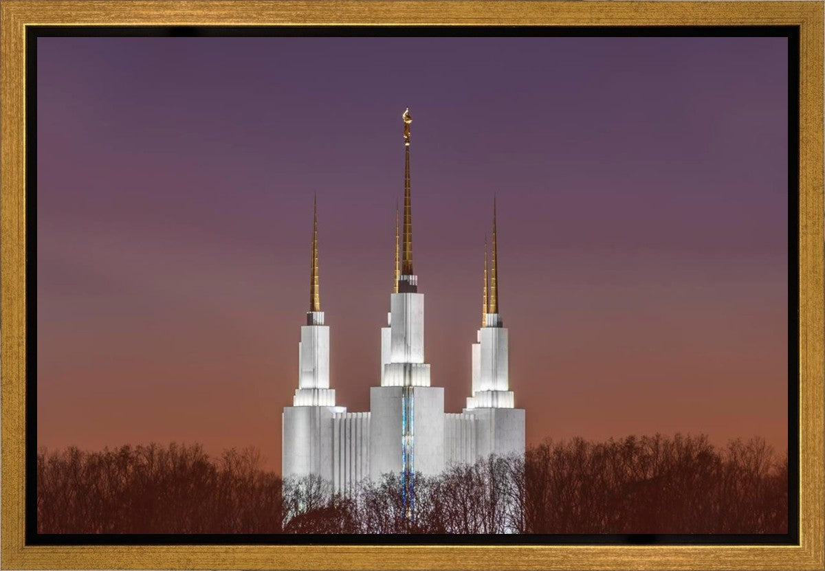 Washington DC Temple Evening Glow Gallery Wrap