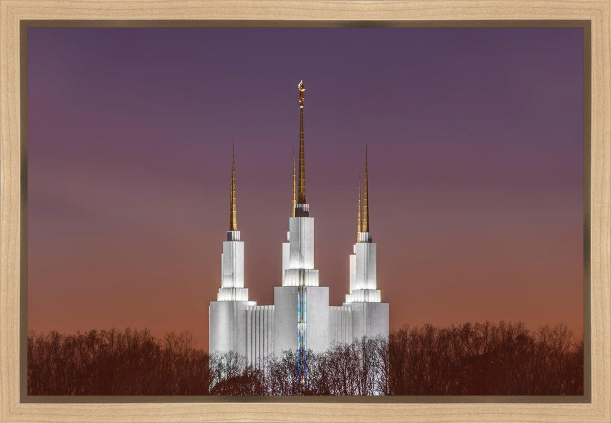 Washington DC Temple Evening Glow Gallery Wrap