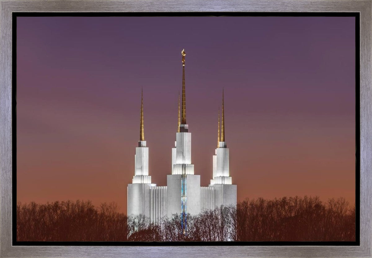Washington DC Temple Evening Glow Gallery Wrap