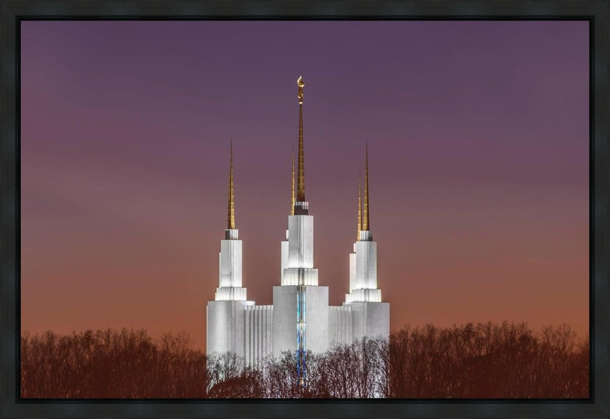 Washington DC Temple Evening Glow Gallery Wrap