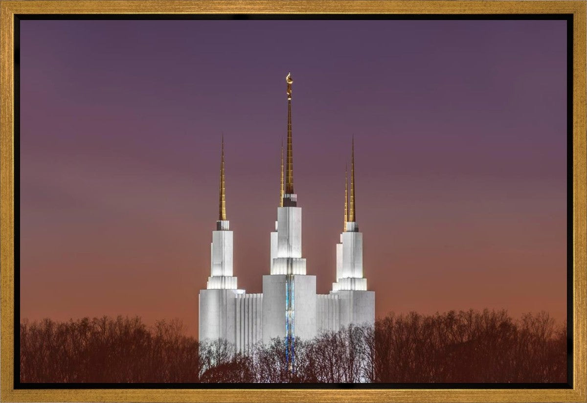 Washington DC Temple Evening Glow Gallery Wrap
