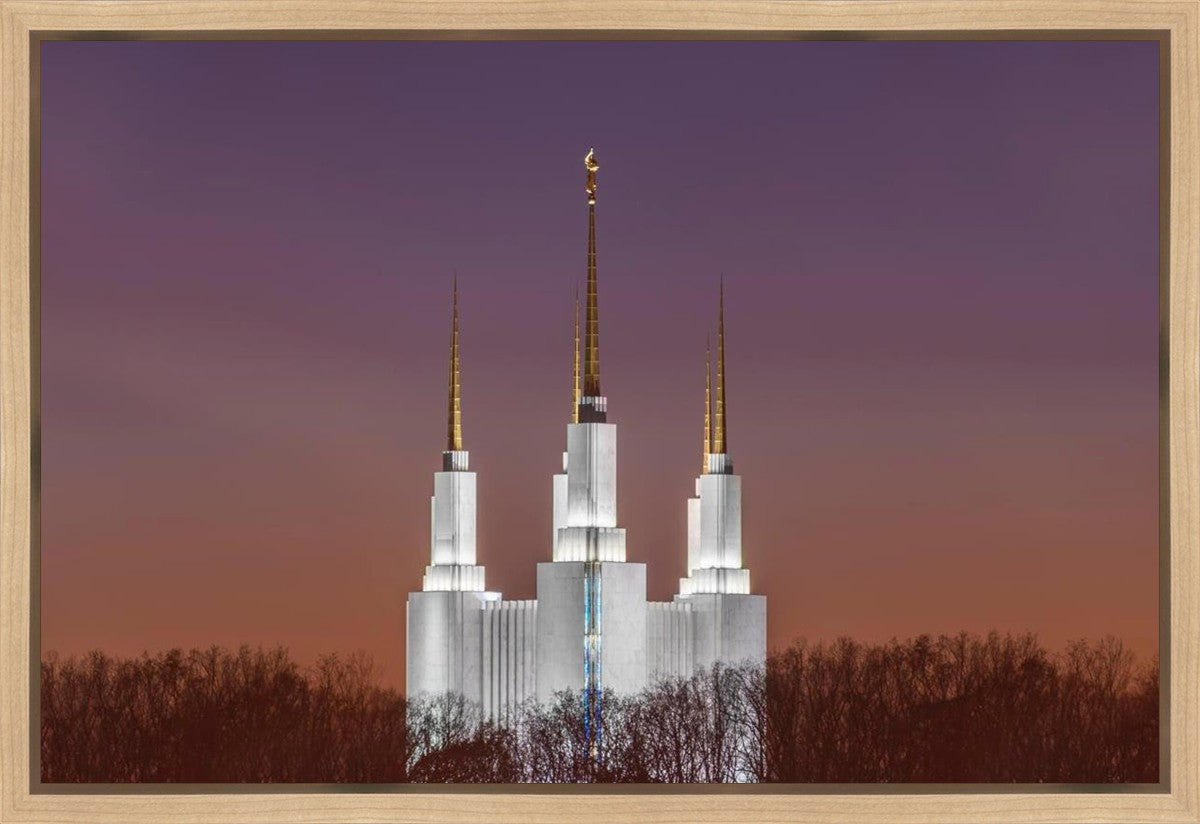 Washington DC Temple Evening Glow Gallery Wrap