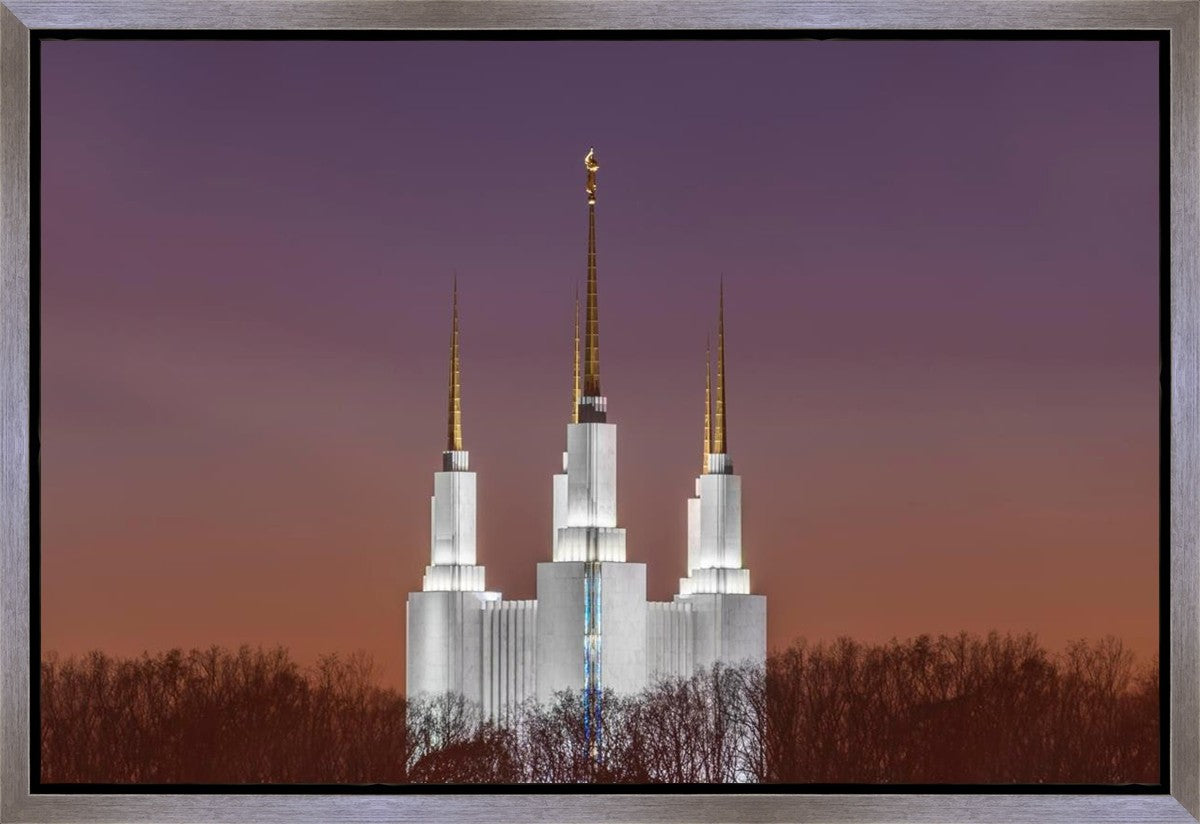 Washington DC Temple Evening Glow Gallery Wrap