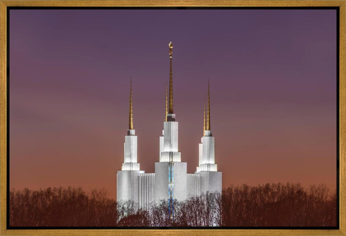 Washington DC Temple Evening Glow Gallery Wrap