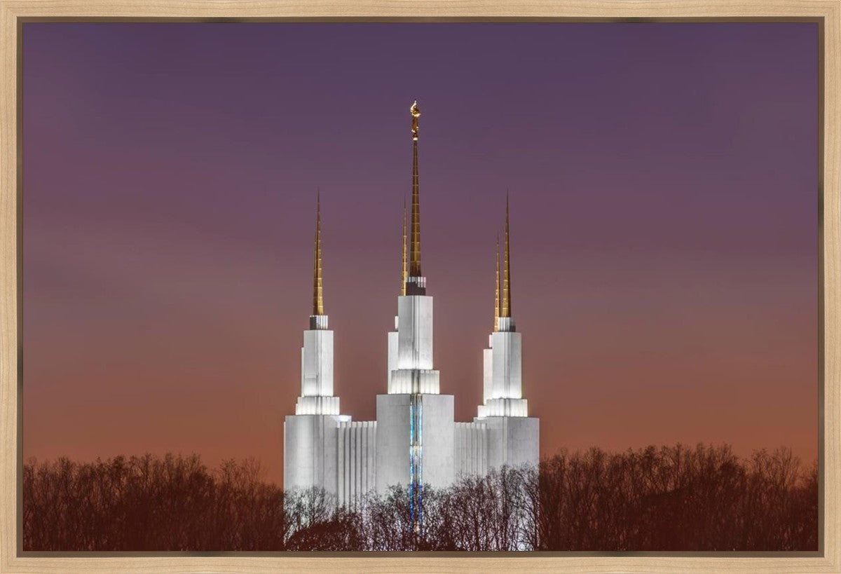 Washington DC Temple Evening Glow Gallery Wrap