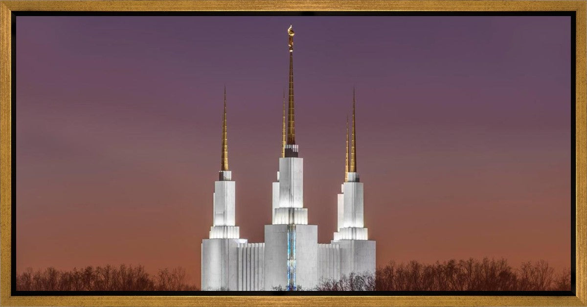 Washington DC Temple Evening Glow Gallery Wrap