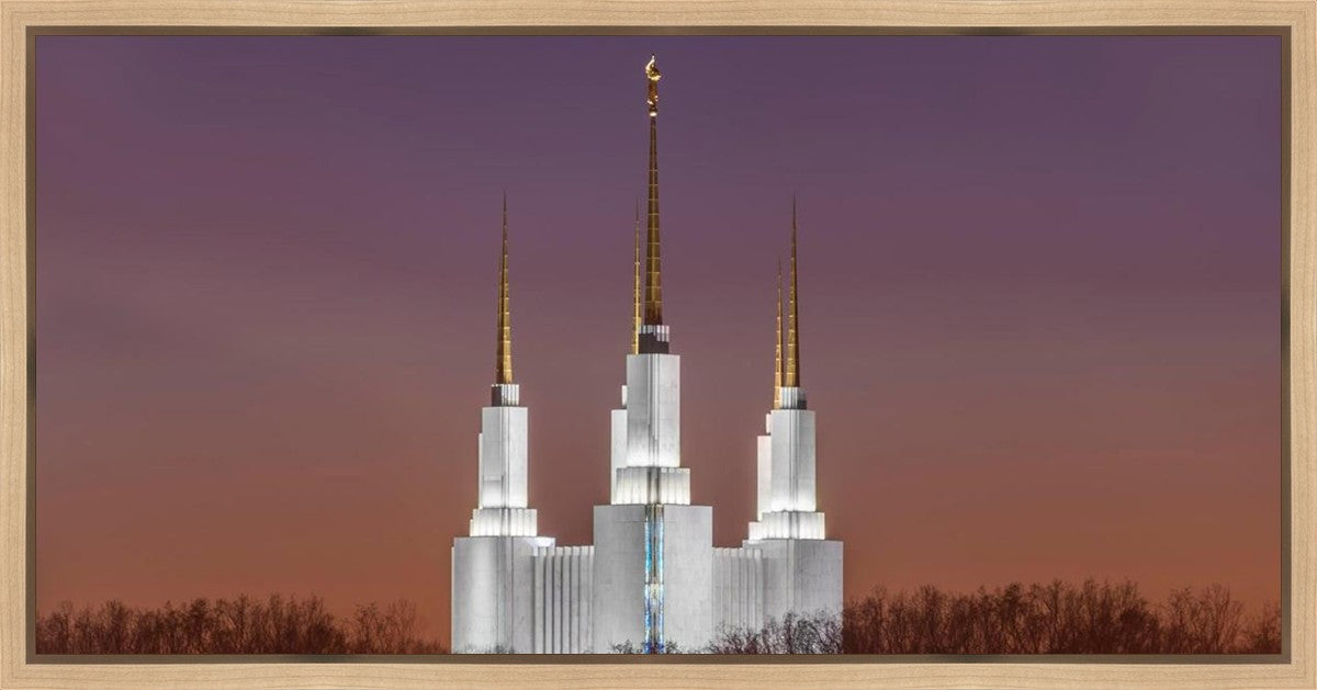 Washington DC Temple Evening Glow Gallery Wrap