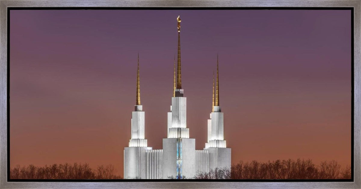 Washington DC Temple Evening Glow Gallery Wrap