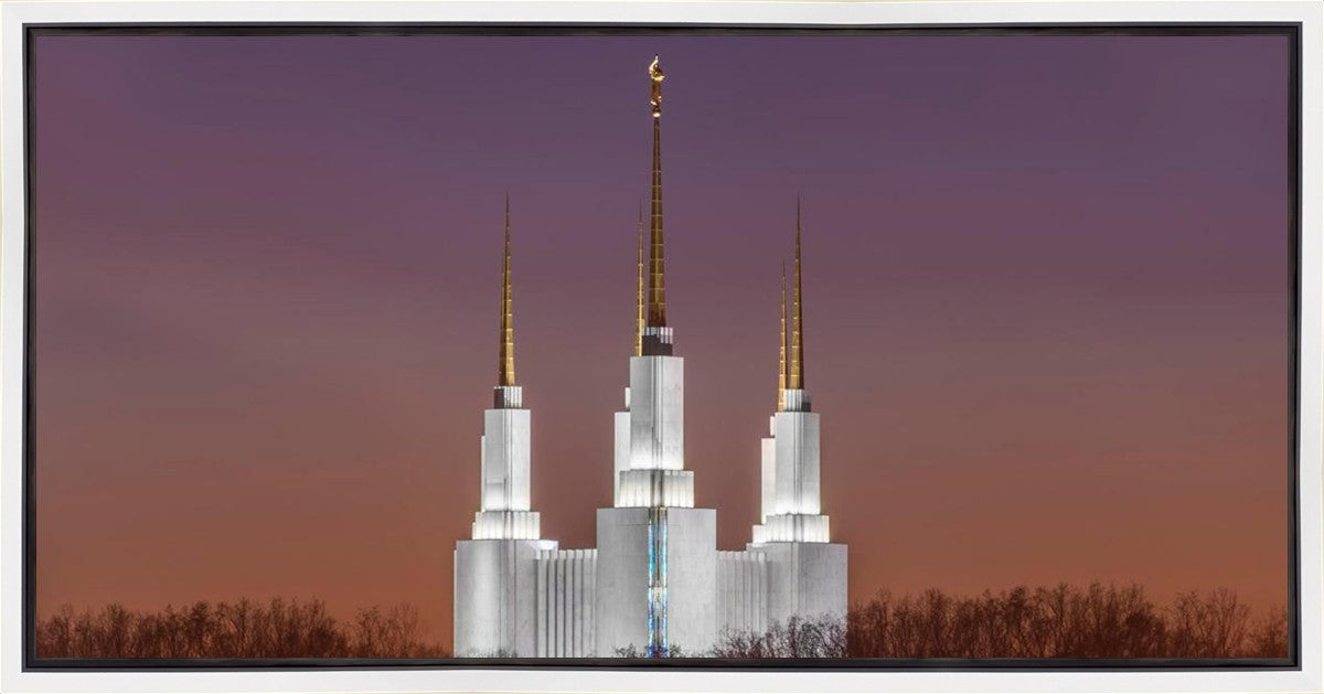 Washington DC Temple Evening Glow Gallery Wrap