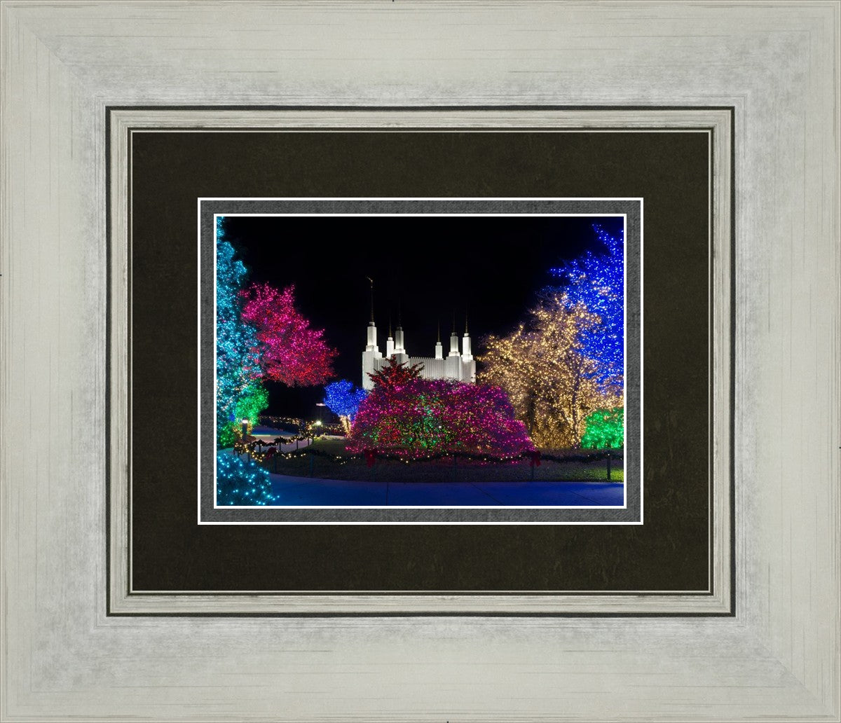 Washington DC Temple Colorful Christmas