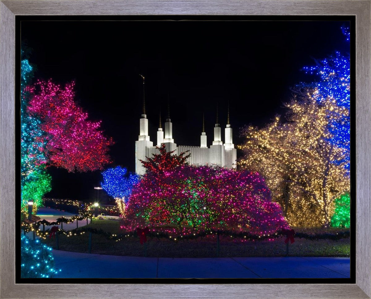Washington DC Temple Colorful Christmas Gallery Wrap