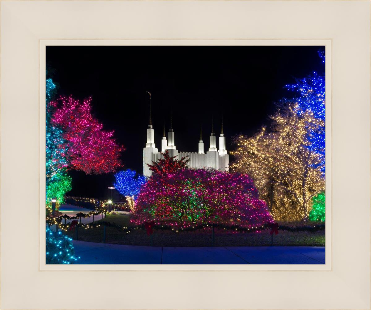 Washington DC Temple Colorful Christmas