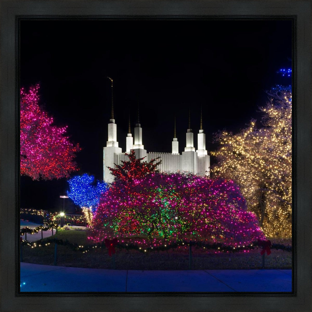 Washington DC Temple Colorful Christmas Gallery Wrap