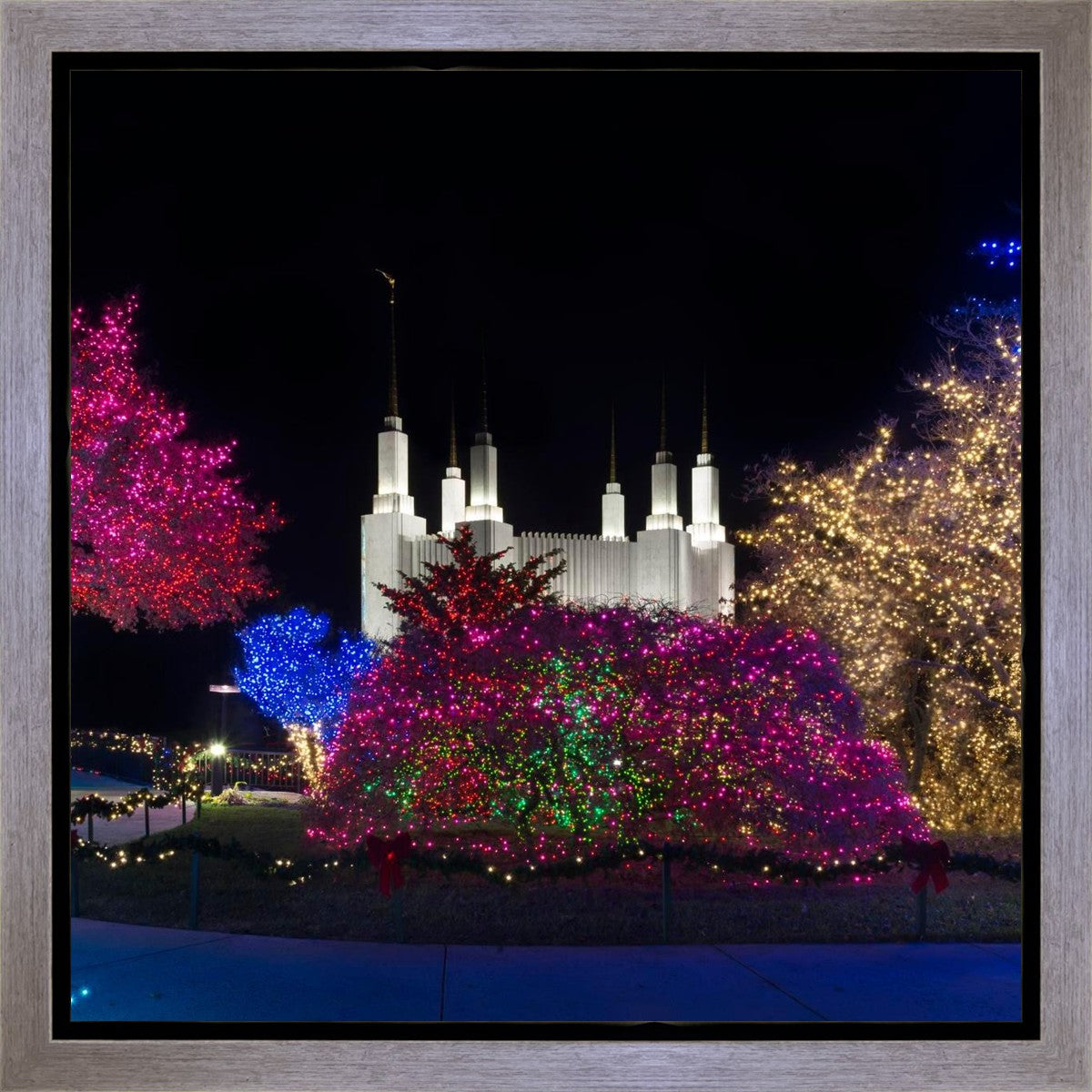 Washington DC Temple Colorful Christmas Gallery Wrap