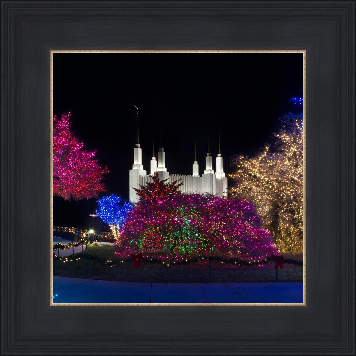 Washington DC Temple Colorful Christmas