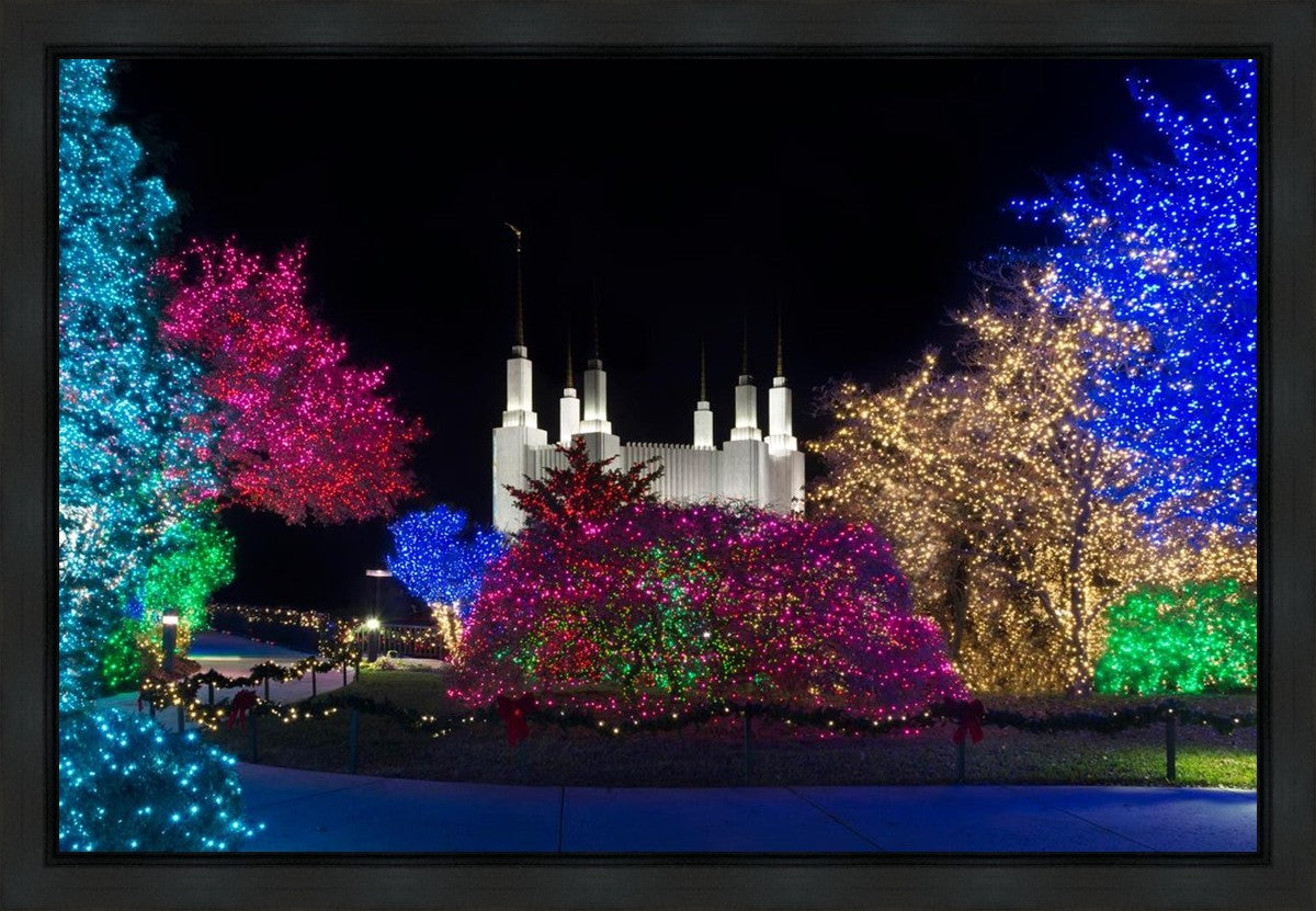 Washington DC Temple Colorful Christmas Gallery Wrap