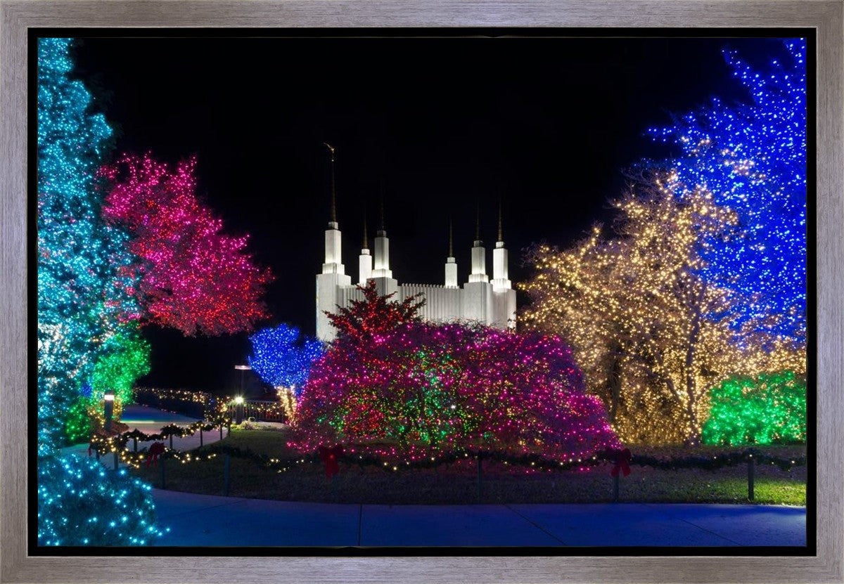 Washington DC Temple Colorful Christmas Gallery Wrap