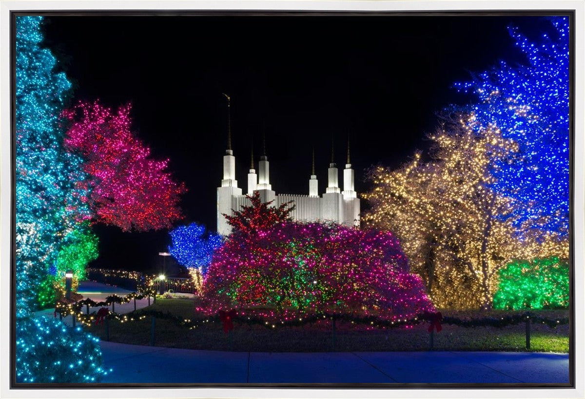 Washington DC Temple Colorful Christmas Gallery Wrap