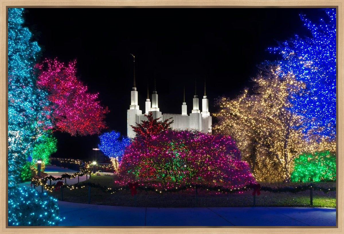Washington DC Temple Colorful Christmas Gallery Wrap