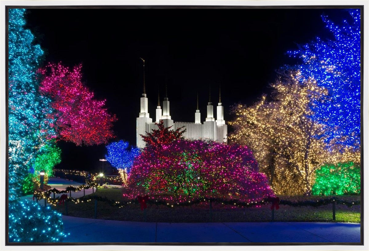 Washington DC Temple Colorful Christmas Gallery Wrap