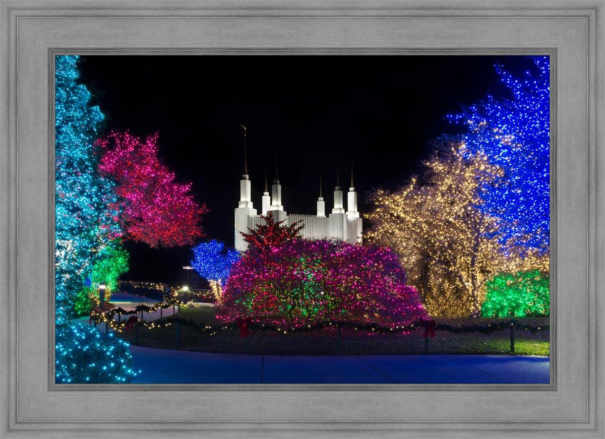 Washington DC Temple Colorful Christmas
