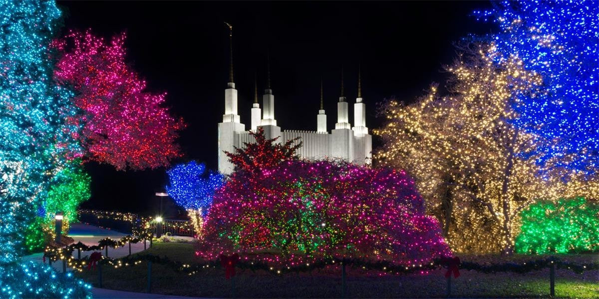 Washington DC Temple Colorful Christmas Gallery Wrap