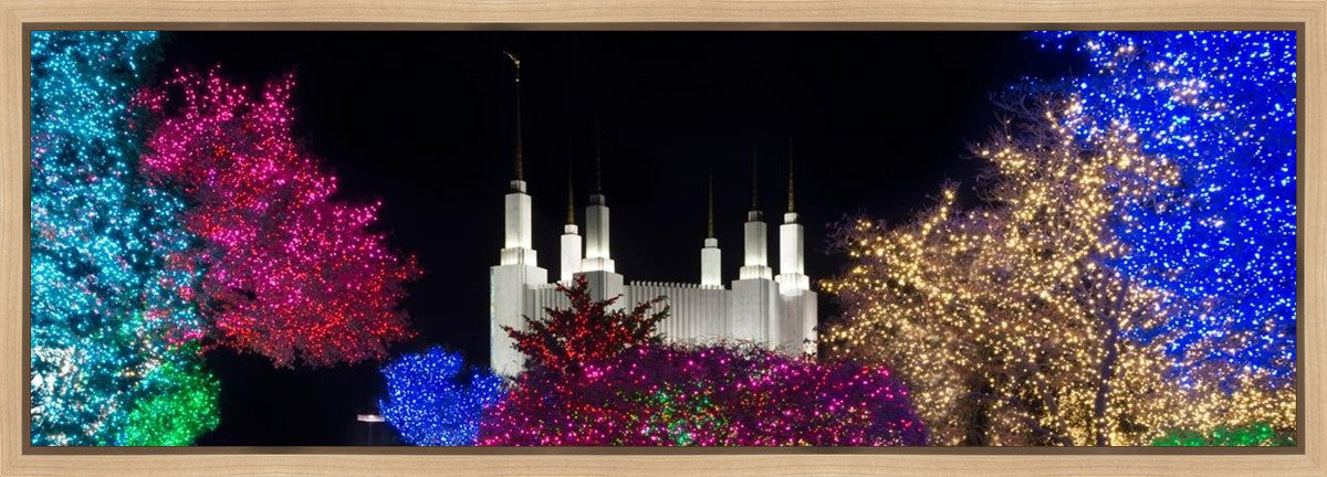 Washington DC Temple Colorful Christmas Gallery Wrap