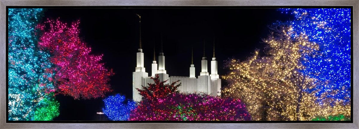 Washington DC Temple Colorful Christmas Gallery Wrap