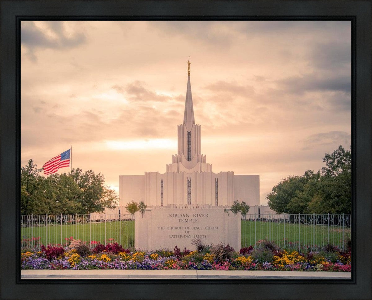 Jordan River Temple Evening Glow Gallery Wrap