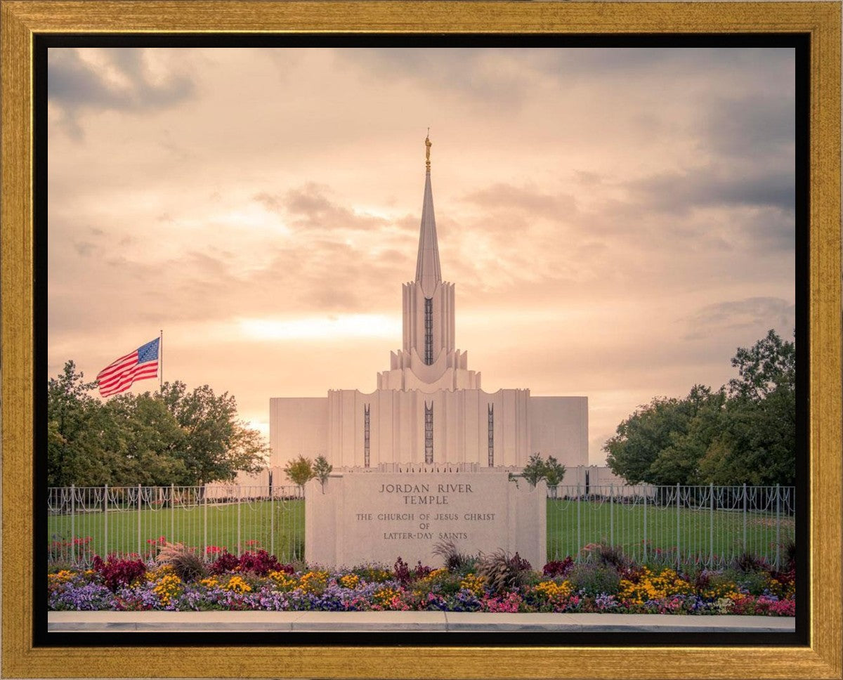 Jordan River Temple Evening Glow Gallery Wrap