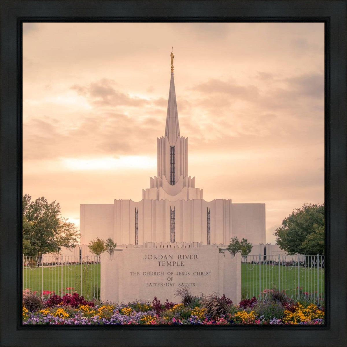 Jordan River Temple Evening Glow Gallery Wrap