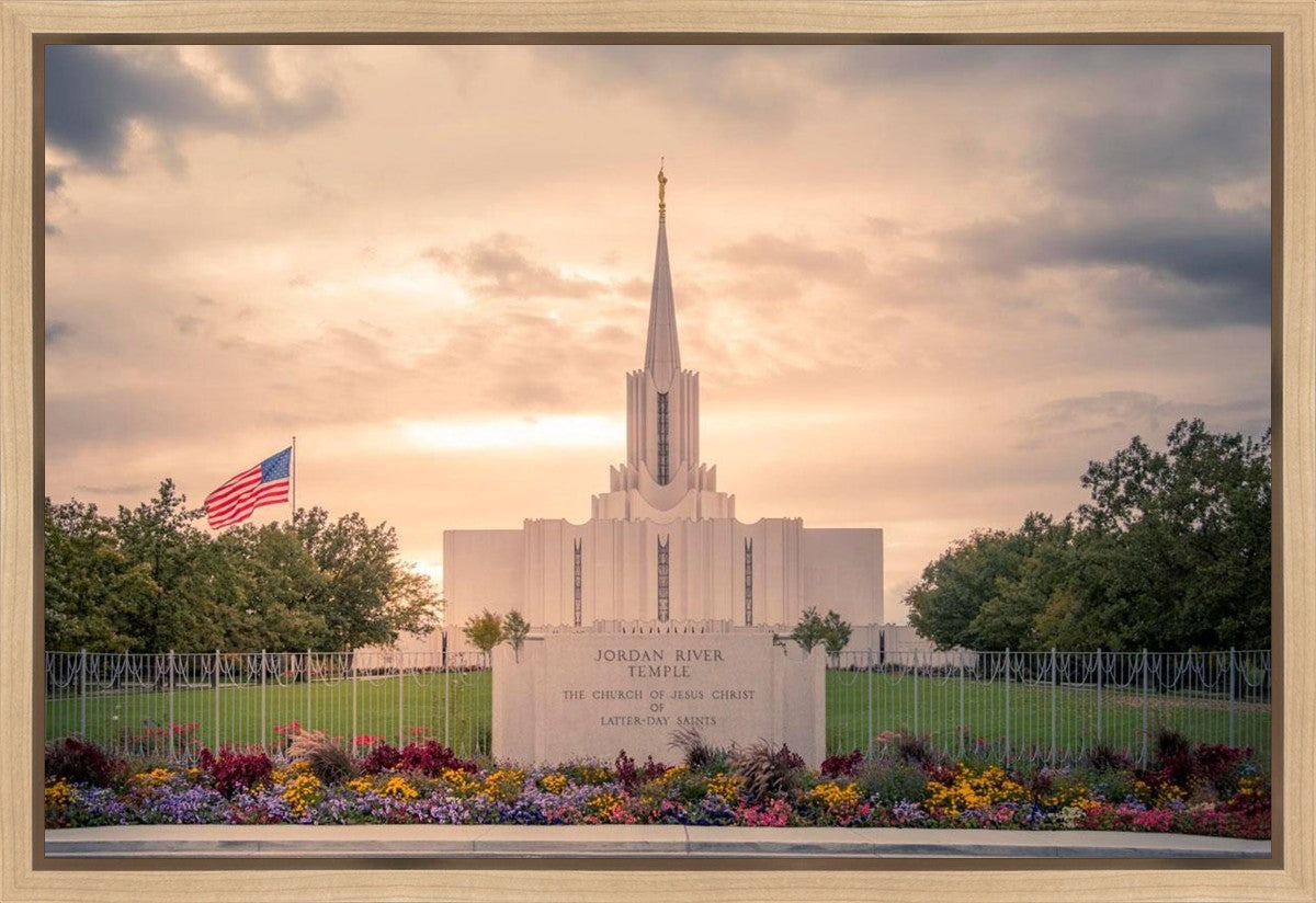 Jordan River Temple Evening Glow Gallery Wrap