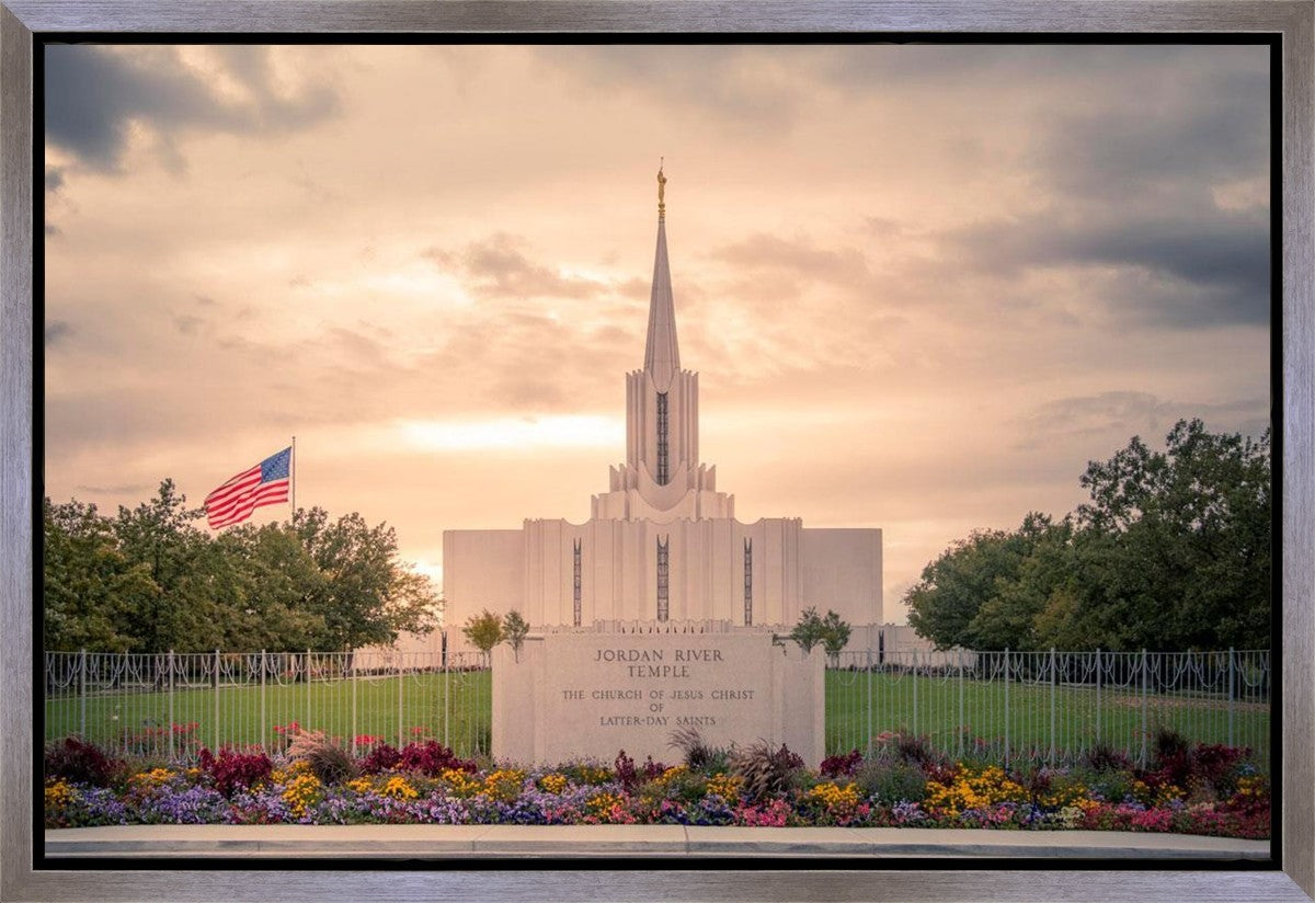 Jordan River Temple Evening Glow Gallery Wrap