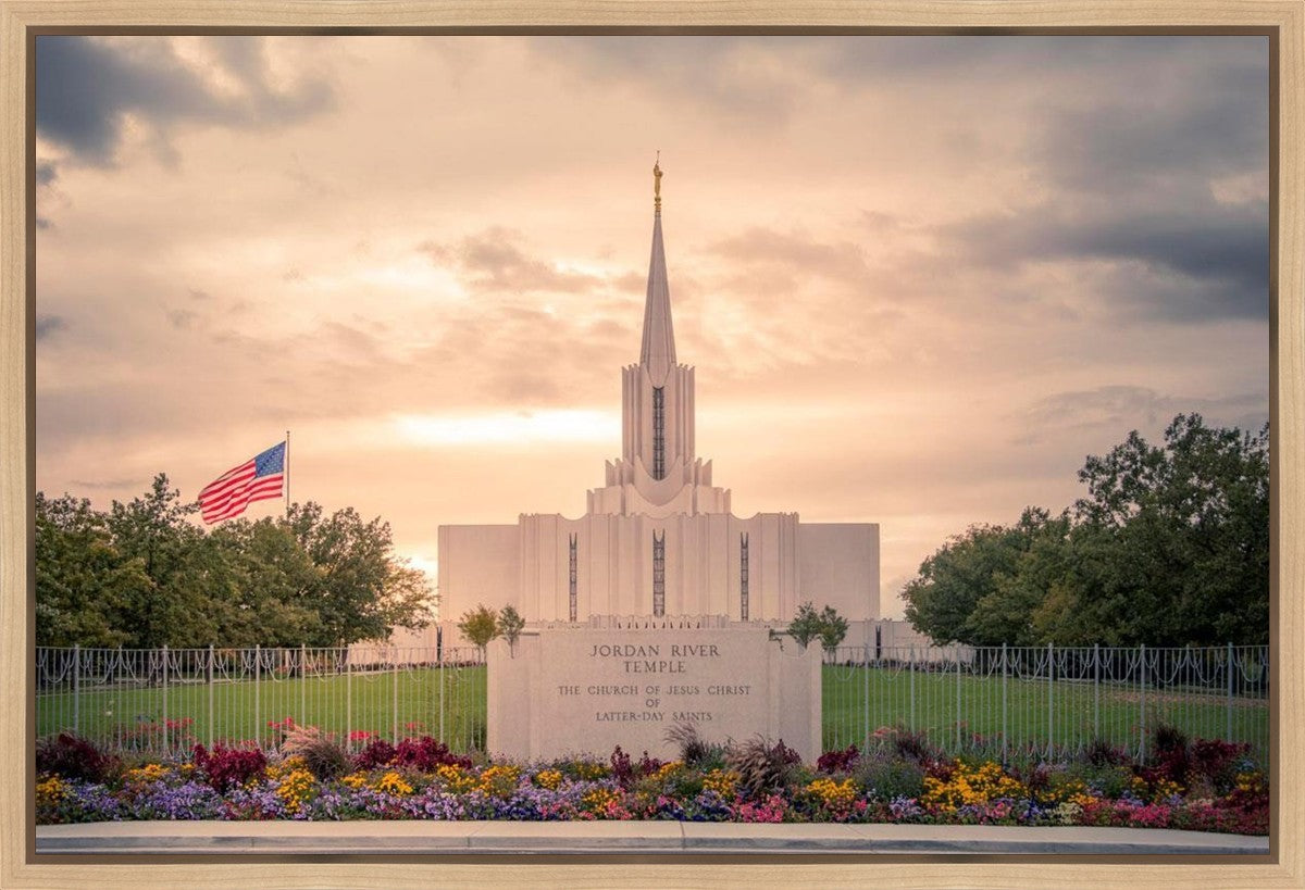 Jordan River Temple Evening Glow Gallery Wrap