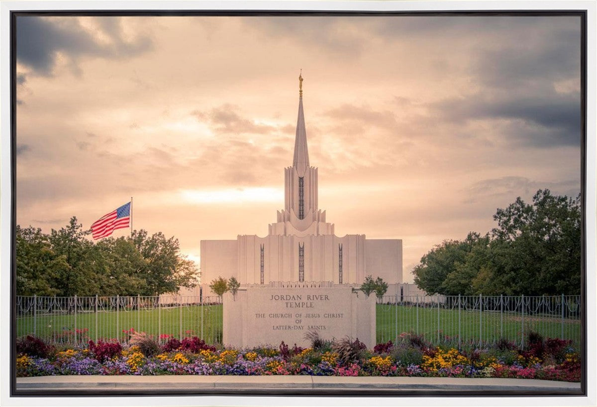 Jordan River Temple Evening Glow Gallery Wrap