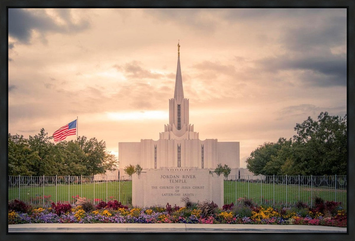 Jordan River Temple Evening Glow Gallery Wrap