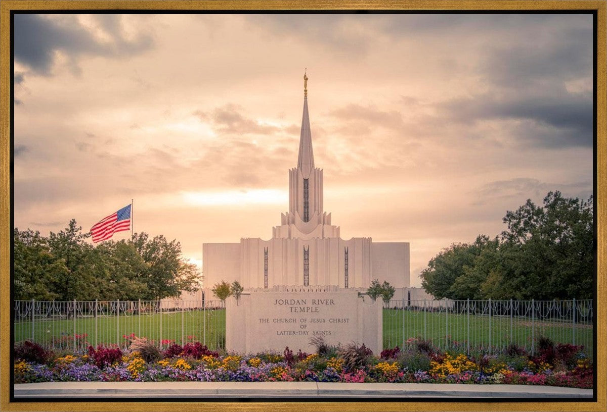 Jordan River Temple Evening Glow Gallery Wrap